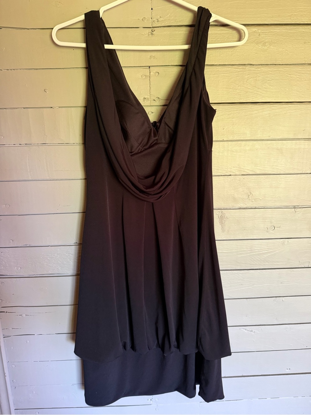 Eliza J Chocolate Brown Draped Cocktail Dress - Picture 2 of 3